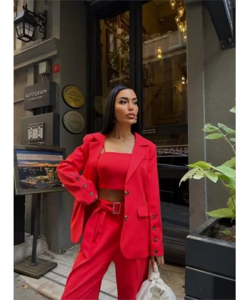 KO 4 DÜĞE   BÜTİYERİ 3 CEKET PANTOON TAKI  Nar