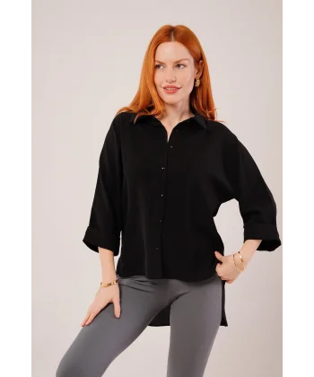 Kol Katlama Detaylı iyah Gömlek