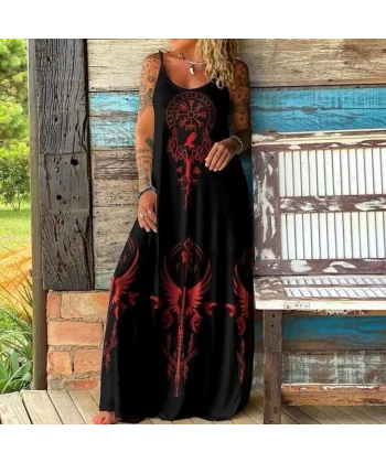 Kumaş Sprem Penye Dijital Askılı Elbise