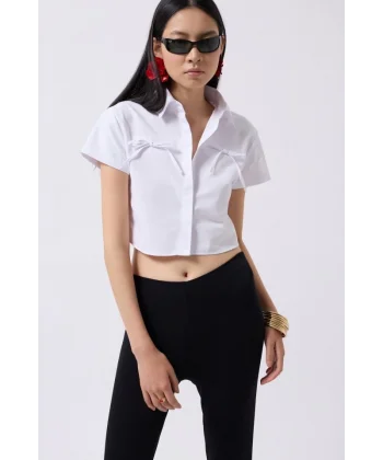 Kurdele Detay Crop Gömlek