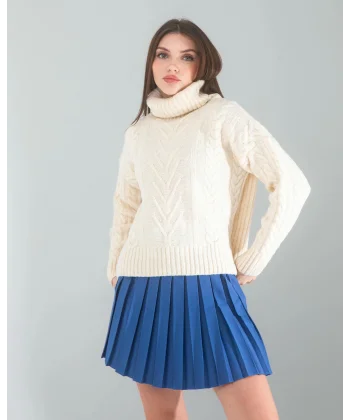 Lacivert Pilseli Etek