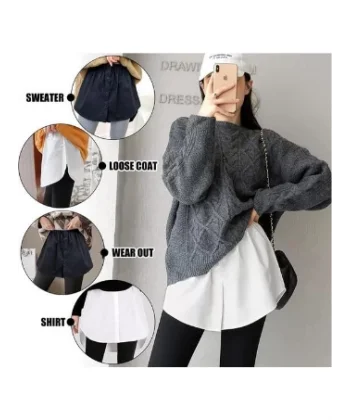 Lastikli Düğmeli Kurtarıcı Gömlek Altı Eteklik -Beyaz