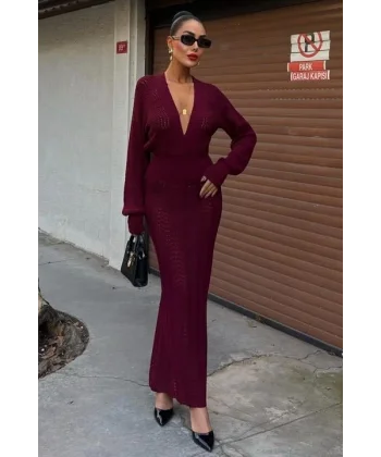 Laura Derin Dekolte Kroşe Elbise 2712-0025