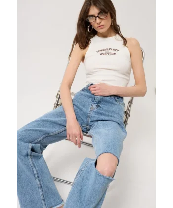 Lazer Kesim Wide Leg Jean