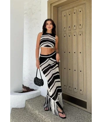 Lenny Püskül Detaylı Crop Takım 9863