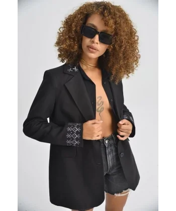 Leomie Nakışlı Blazer Ceket 6106
