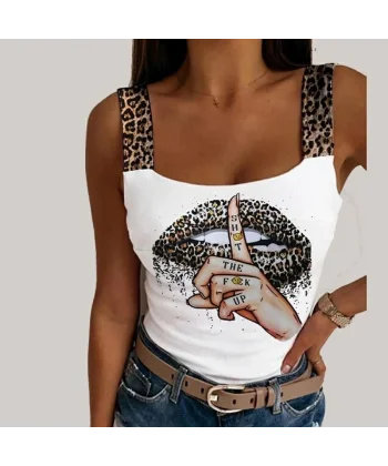 Leopar Baskılı, Leopar Askılı Viskon Bluz