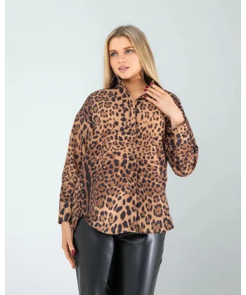 Leopar Desen Gömlek