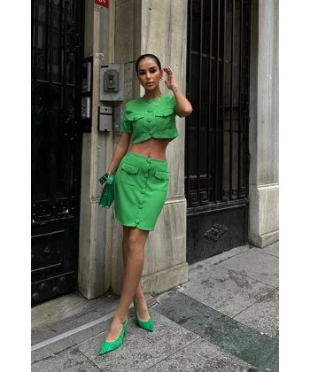 Liatris Crop Ceket Takım 9389-10