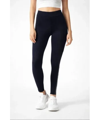 Likralı Düz Tayt - Siyah