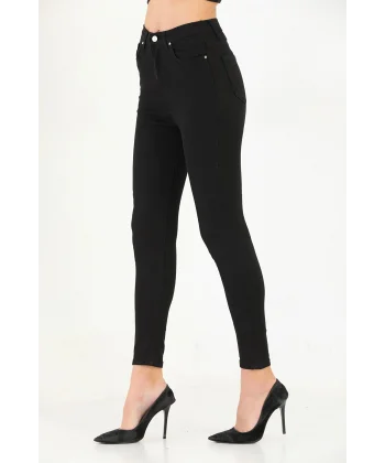 Likralı Yüksek Bel Efsane Kot Pantolon Antrasit Renk 92cm