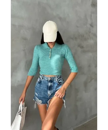 Loris  Bağlamalı Crop Triko 1062-02