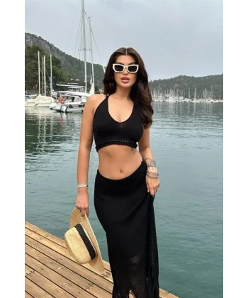 Luna Boyundan Bağlamalı Crop Takım 9868