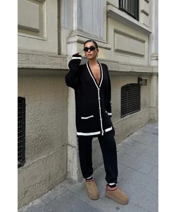 Lunadel Triko Hırka Pantolon Takım 9974