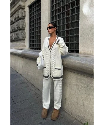 Lunadel Triko Hırka Pantolon Takım 9974