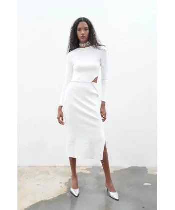 Maje Sırt Zincir Detay Etek Bluz Takım 9884