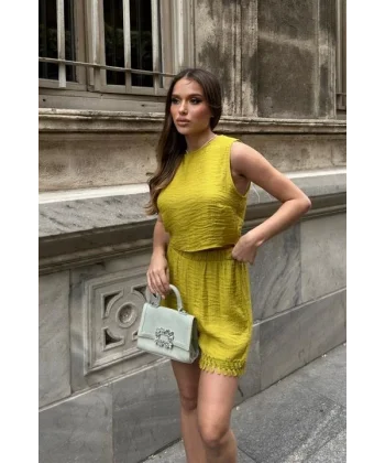 Marla Şortlu Keten Takım 9441-08