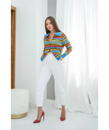 Mavi Renkli Triko Hırka