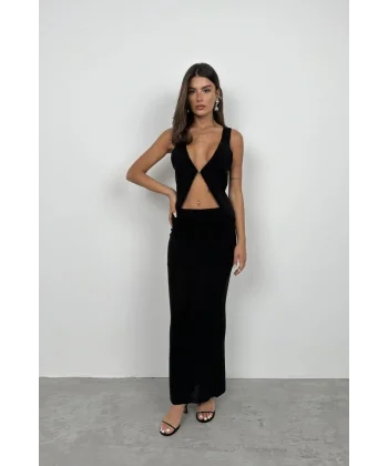 Maxi Boy Dokulu Etek