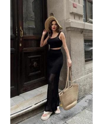 Merry Sırt Bağcıklı Crop Takım 9823