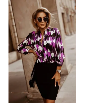 Metal Düğmeli, Apoletli Kol Ve Cep Detay Moskrep Gömlek