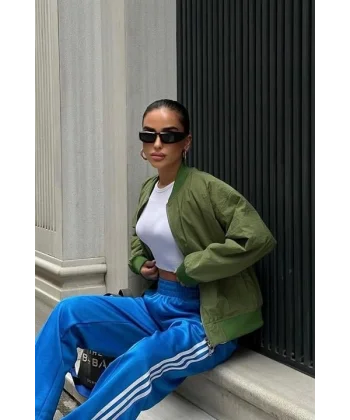 Michonne Ribanalı Bomber Ceket 7059 -08