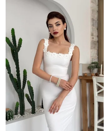 Mıng Çiçek Detaylı Elbise