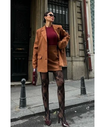 Mini Etekli Süet Takım 9935