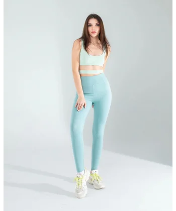 Mint Fitilli Push Up Toparlayıcı Spor Tayt