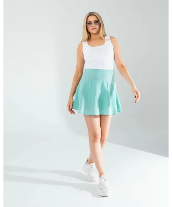 Mint Keten Şort Etek