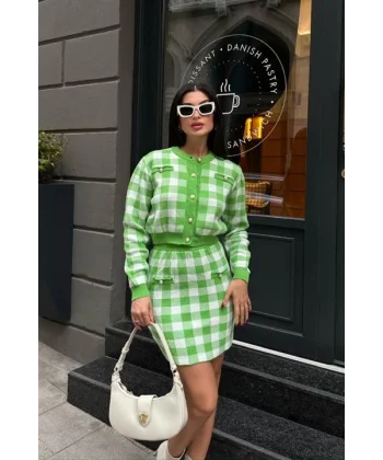 Mirca Ekoseli İnci Detay Takım 9497-15