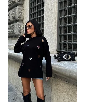 Molly Kalp Desenli Triko Örme Kazak 1339