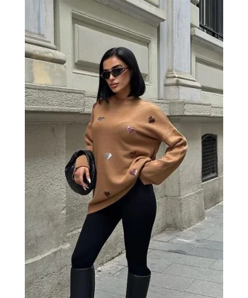 Molly Kalp Desenli Triko Örme Kazak 1339