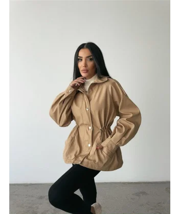 MONT BEL BÜZGÜ BALIKÇI YAKA SOFT KUMAŞ - Kahverengi