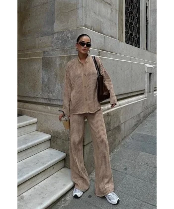 Moon Salaş Kroşe Pantolon Takım 9880