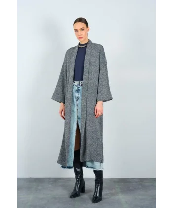 Muline Uzun Hırka  SiyahKrem