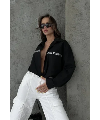 Myra Yazı Nakışlı Gömlek 3339-08