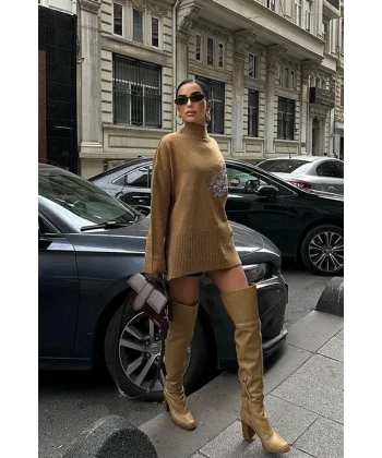 Nakış Detaylı Triko Kazak 1340