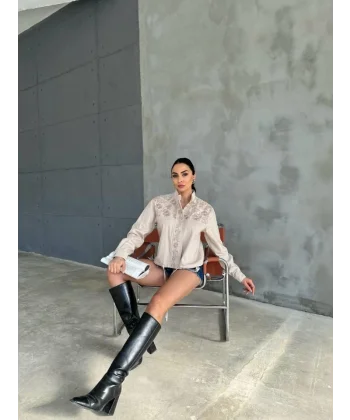 NAKIŞI CROP CEKET BİYE DETAYI  Taş