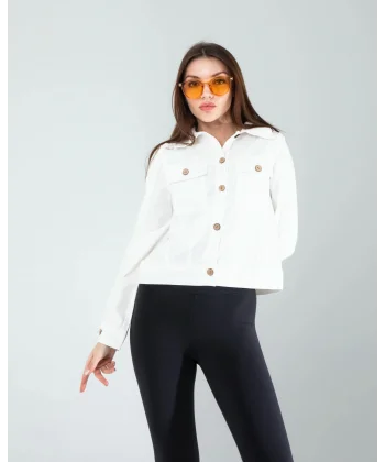 Nakışlı Etnik Desen Denim Ceket