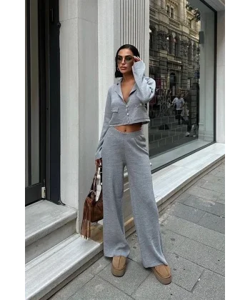 Nancy Kruveze Yaka Crop Takım 9954 - 25