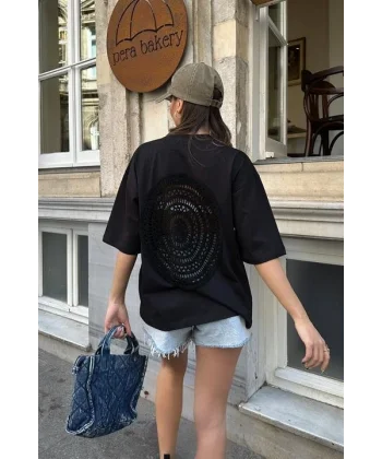 Ocean Sırtı Brodeli Tişört 8022-8