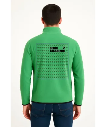 Ön Arka Polar Kazak Dik Yaka - Yeşil