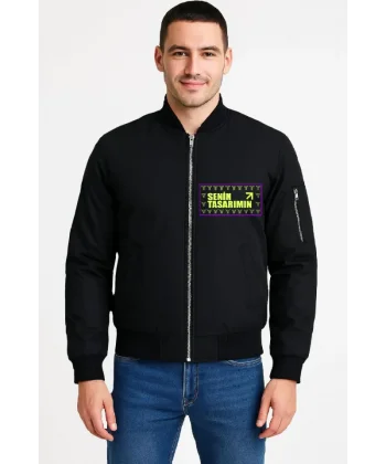 Ön Bomber Ceket - Siyah