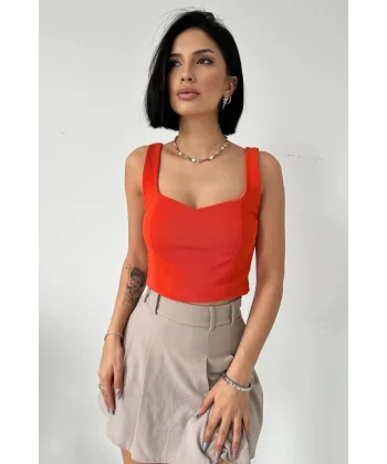 Oranj Askılı Bluz