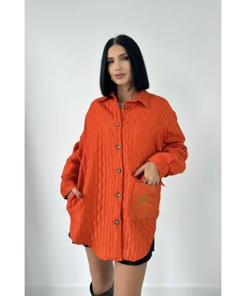 Oranj Cepli Kapitone Gömlek