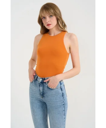 Örme Bisiklet Yaka Atlet - Oranj