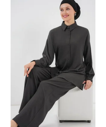 Örme Tesettür Alt Üst Takım 6711 - Antrasit