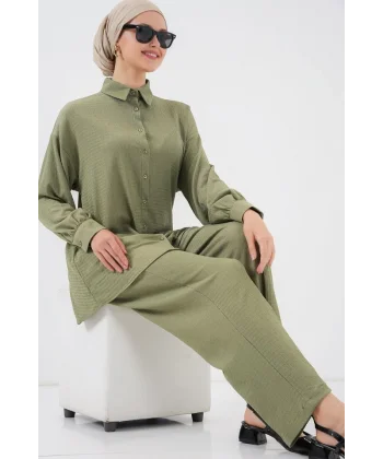 Örme Tesettür Alt Üst Takım 6711 - Çağla