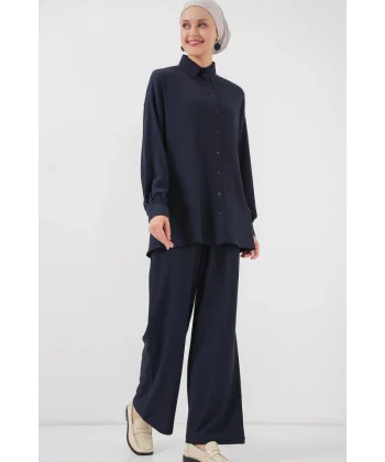 Örme Tesettür Alt Üst Takım 6711 - Lacivert